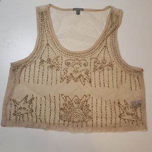 Charlotte ruse nude embellished cropped tanktop M